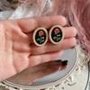 Exquisite French Retro Rose Enamel Pearl Brooch & 925 Silver Needle Earrings for Women