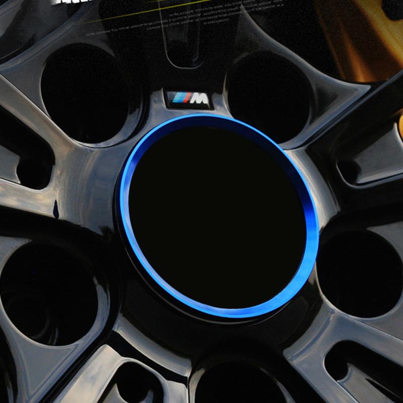 4pcs Car Modified Wheel Hub Decorative Circle Colorful Aluminum Alloy Ring Sticker For BMW M E90 E91 E92 E93 M3 E60 Car Styling