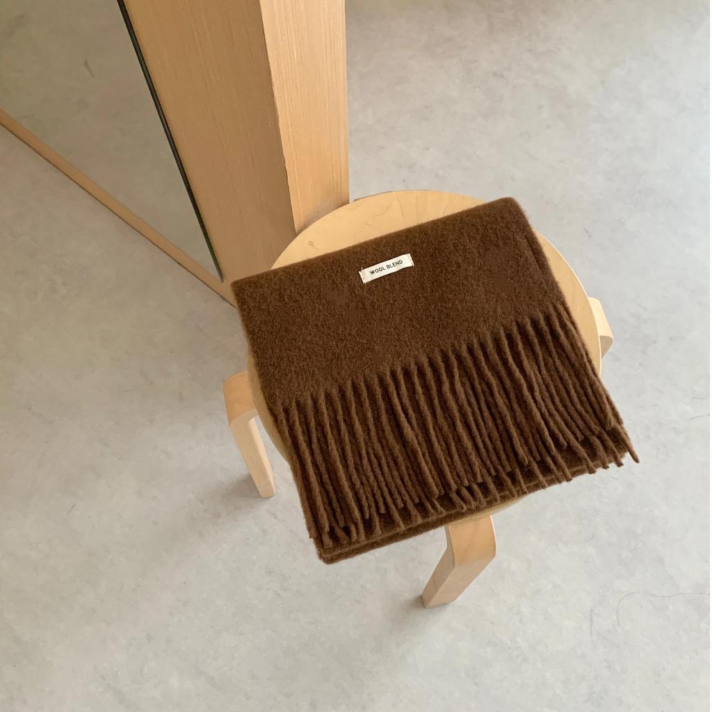 Bufanda Cálida Tejida de Alta Calidad, Estilo Coreano, Versátil, con Borlas, Clásica para Otoño e Invierno, Mezcla de Lana, para Parejas