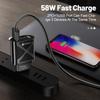 58W Dual Fast Charger with 2PD+QC3.0 USB, EU/US/UK/KR/AU Plug Options