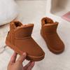 Winter Newest Children's Snow Boots Classic Black Brown Platform Shoes Girls Boys Thickened Velvet Warm Suede Boots I09162