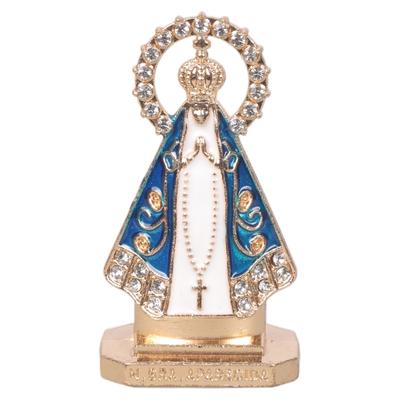 Metal Prayer Figurine With Intricate Carvings Enamel Rhinestones Embellished For Home Sanctuaries Or Sacred Ceremonies