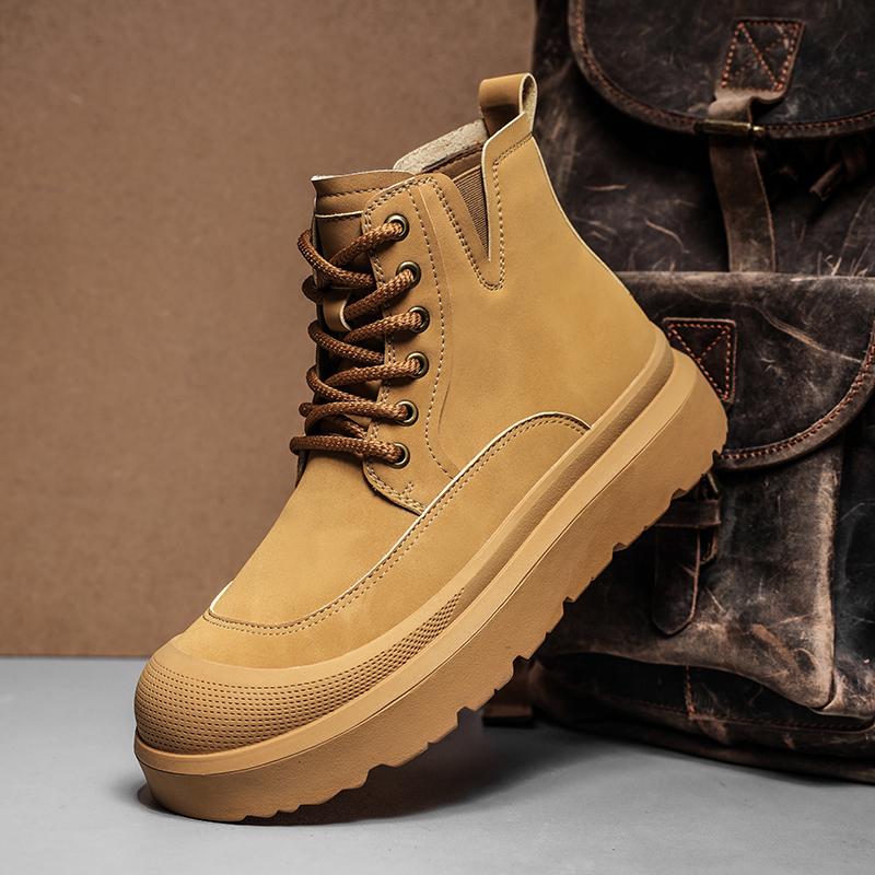 Classic Leather Men Ankle Boots Outdoor Man High Top Shoes Versatile Hiking Boots Leisure Walk Male Casual Botas Motocross Boots