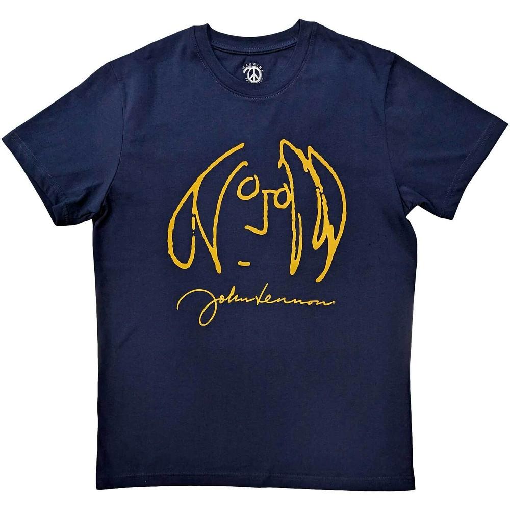 

John Lennon T-Shirt Portrait Official New Navy S