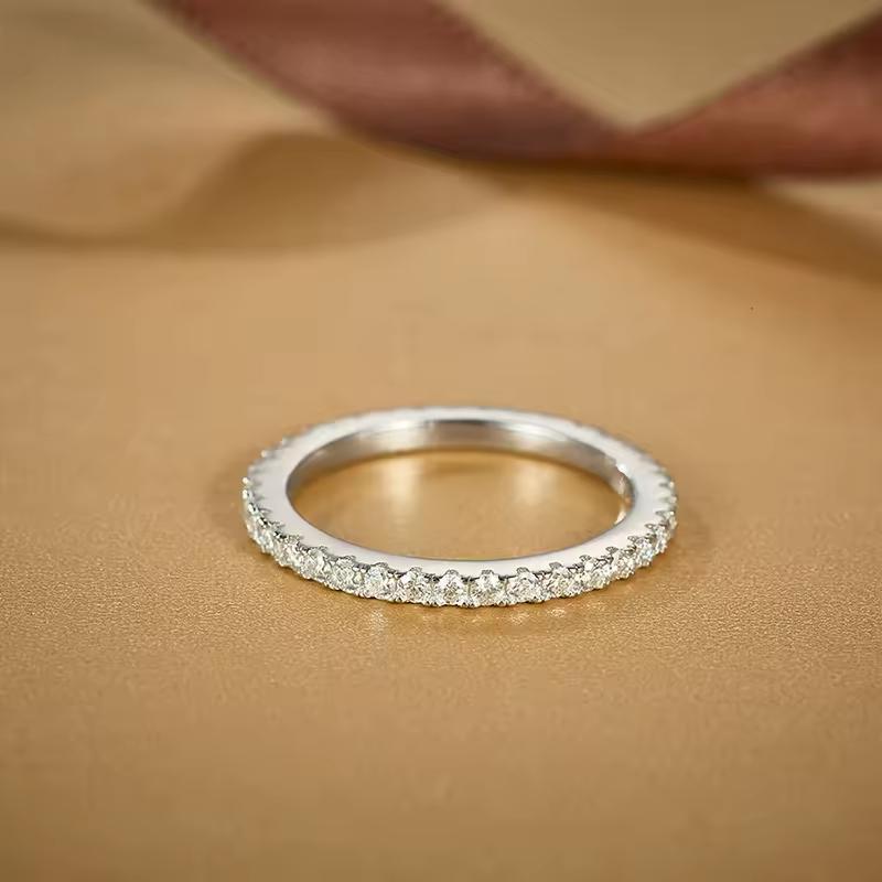 925 Sterlingsilberschmuck Strahlender Moissanit Ehering 925 Sterlingsilber Moissanit Eheringe für Damen Herren