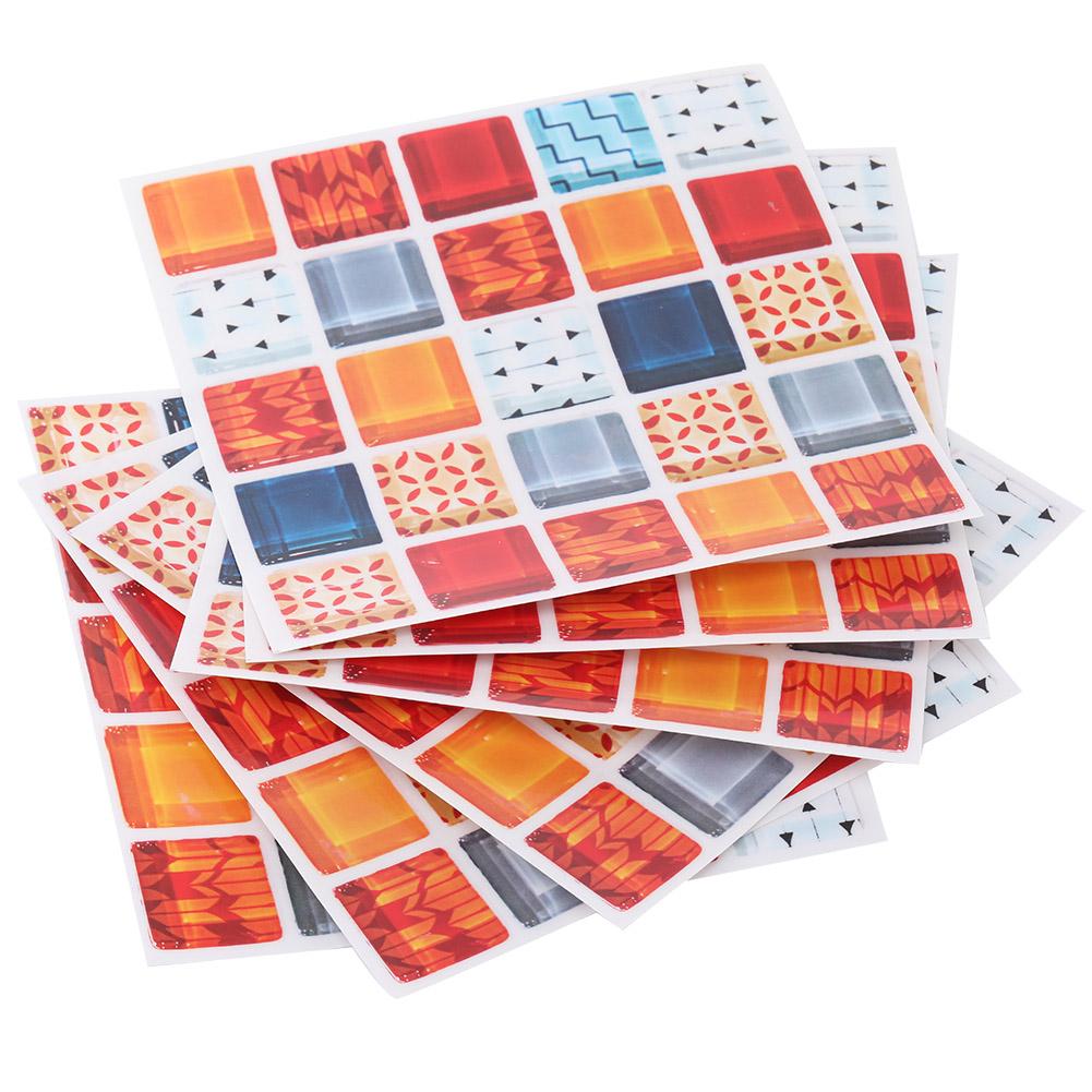 6Pcs Mosaic Self adhesive Wall Tile Sticker Kitchen Oil proof Stickers Bathroom Decor(FX705)