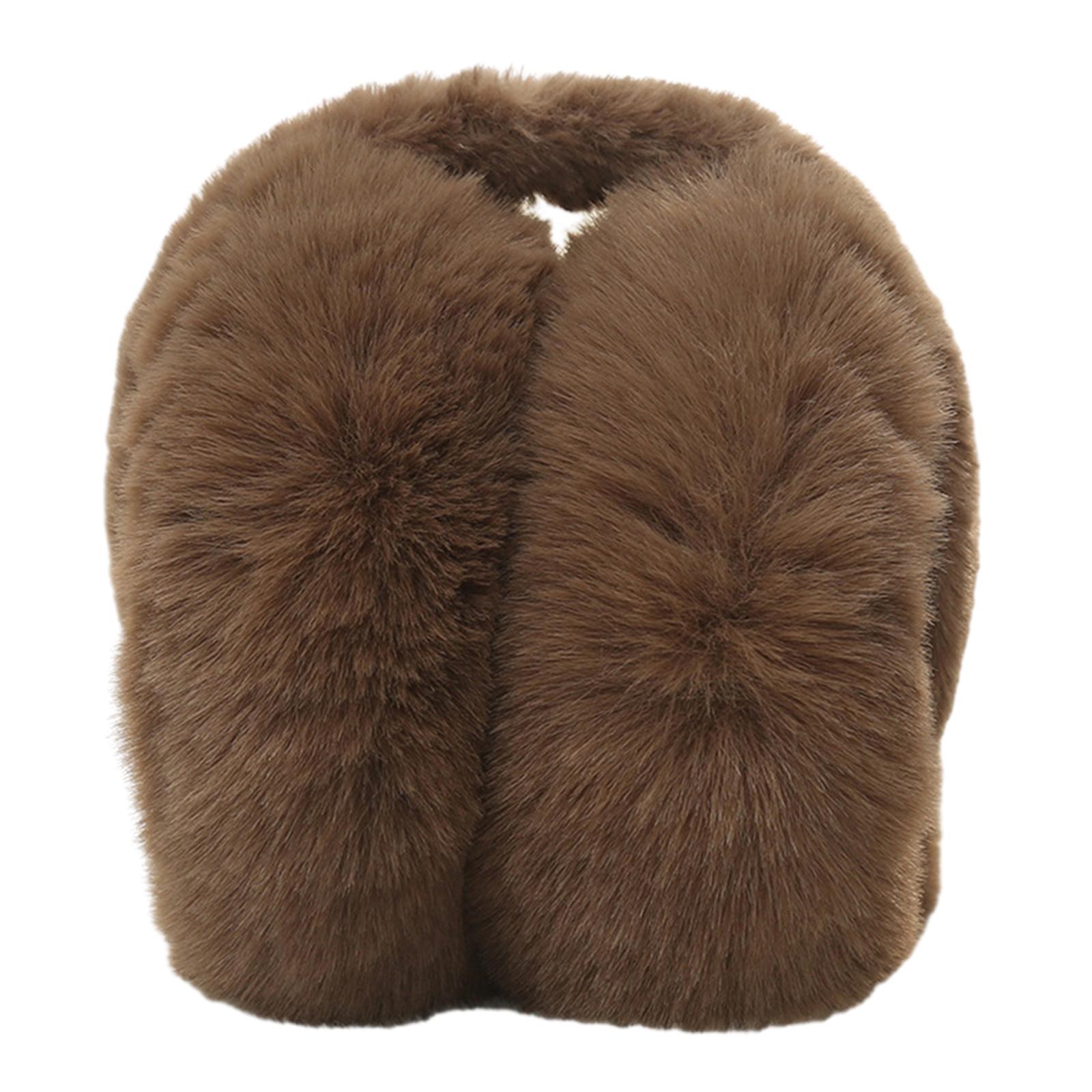 Складные зимние наушники-муфты Мягкие и теплые наушники для женщин, подростков, девочек, мальчиков, Милые пушистые защитные наушники, Уличные наушники коричневый