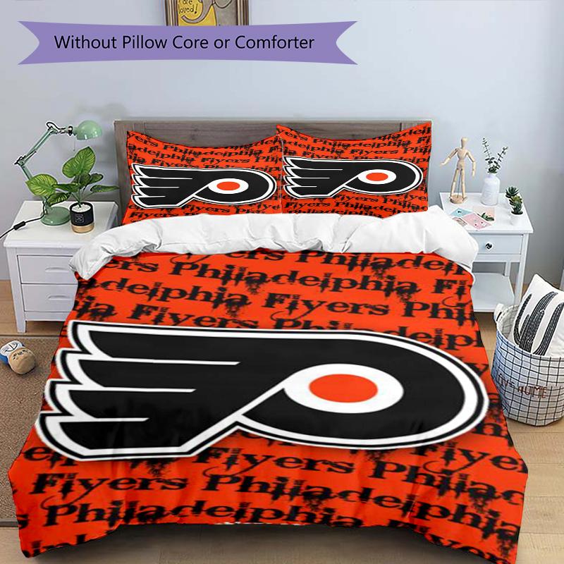 Philadelphia Flyers Design Bed Bedding Set 1 Duvet Cover + 2 Pillowcases Soft Breathable Household Bed Linens