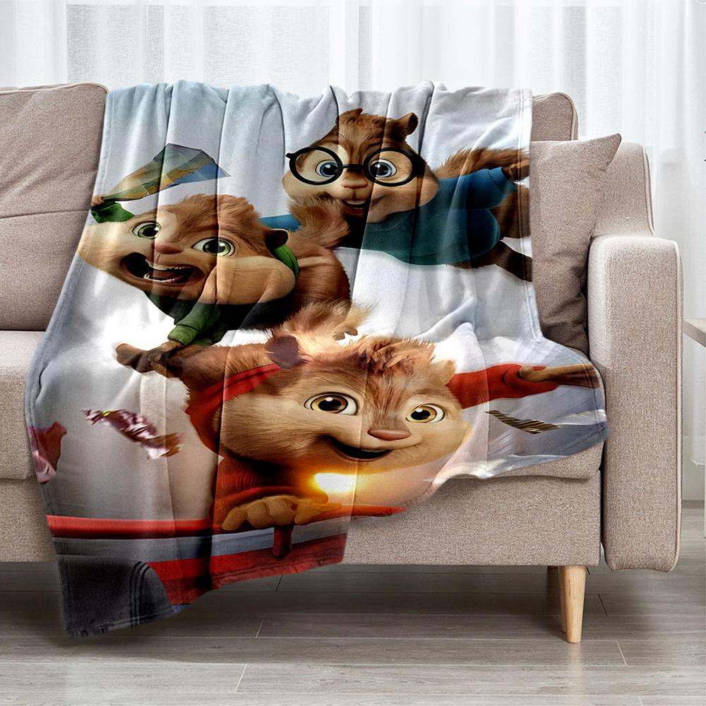 Manta Impresa con Tema de Alvin y las Ardillas - Perfecta para Sofá, Cama, Viajes y Uso al Aire Libre | Lavable a Máquina, Acogedora y Duradera.