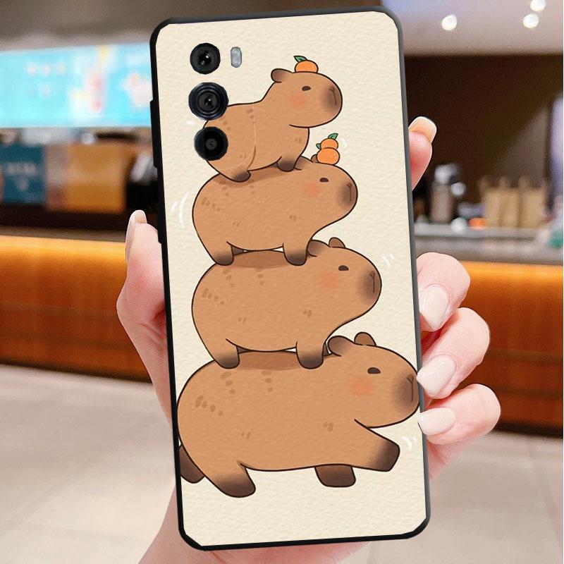 Cute Capybara Phone Case For Motorola Edge 50 40 Pro 50 40 30 Ultra Neo Fusion Moto G Play G Stylus G Power G 5G