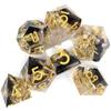 7 Teile/satz Harz Ring Anzahl Polyhedral Würfel für Rolle-Spielen RPG Brettspiel Spielzeug