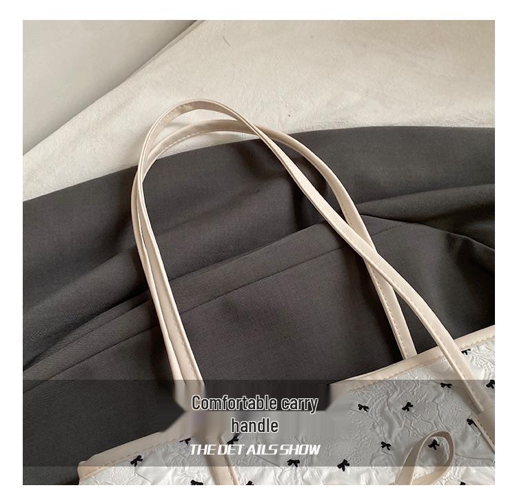 Women's Solid Color Bow Crossbody Bag - Large Capacity, Lightweight, Versatile Shoulder Bag for Commuting