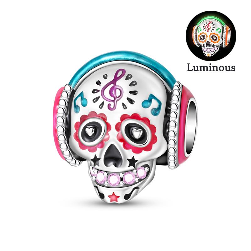 100% Copper Luminous Skeleton Ghost Clown Halloween Series Charms Beads Fit Pan Style 3Mm Diy Fine Jewelry Making
