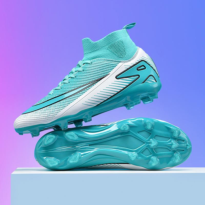 2025 New Football Shoes Women's Shoes Breathable High Spike Broken Nail Football Shoes Indoor Training Shoes