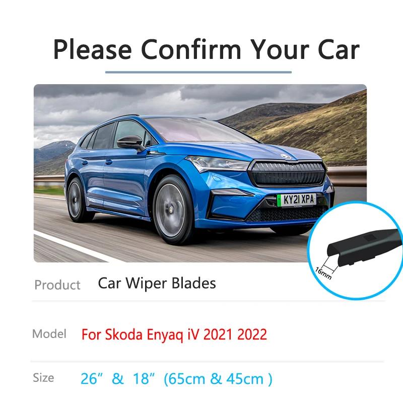 For Skoda Enyaq iV 2021 2022 Front Window Brushes Frameless Wiper Blades Washers Cleaning Windshield Windscreen Car Accessories