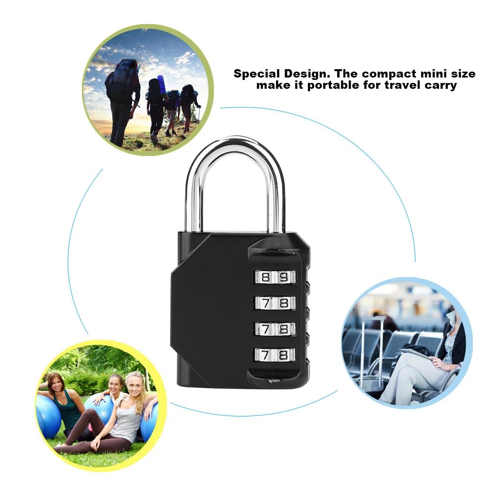 4 Dial Digit Combination Suitcase Luggage Code Password Lock Padlock