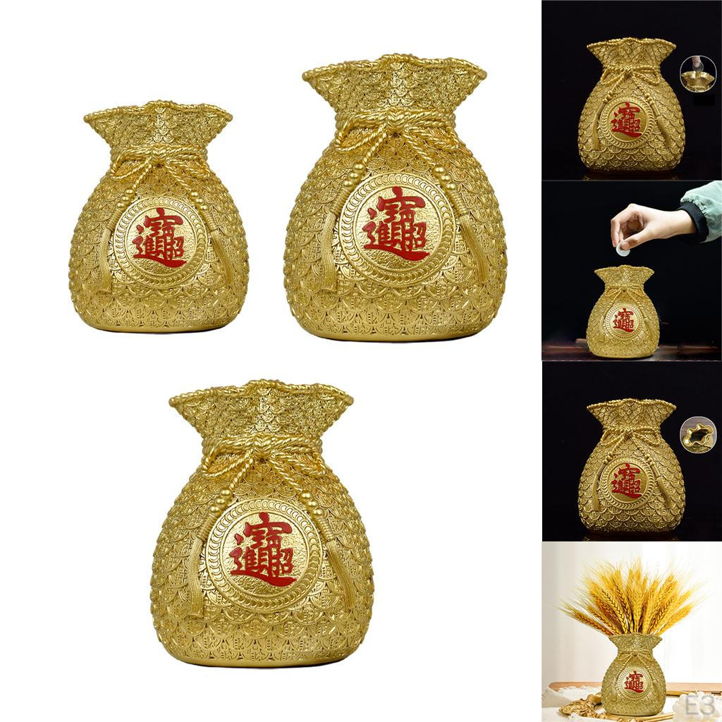 Chinese Flower Vase Shape Piggy Craft Wealth Furnishing Dorm Desktop