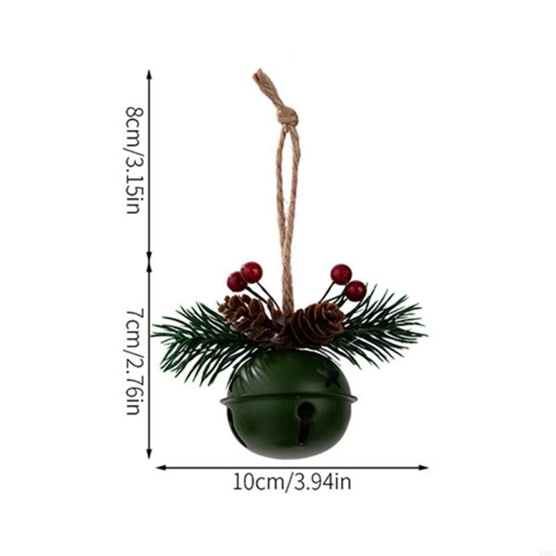 Christmas Tree Bells Hanging Ornament 4PCS Christmas Bells Hanging Decoration for Door Wreath Window Indoor and Outdoor