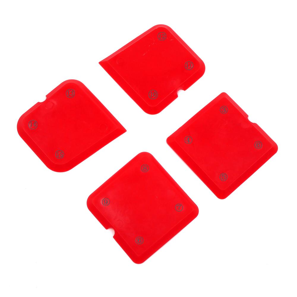 Red 4pcs Silicone Caulk Remover Tool Sealant Finishing Tool Grout Scrapers