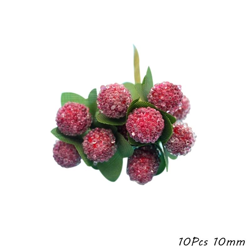 Red Theme Artificial Flower Cherry Stamen Berries Bundle DIY Christmas Decoration Wedding Cake Gift Box Wreaths Xmas Decor