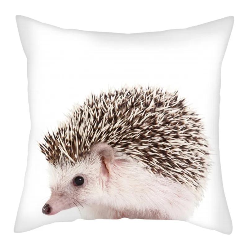 Hedgehog Printed Polyester Pillow Cover Cushion Cover Animal Decorative Throw Pillowcase For Home Sofa Decorative 45X45Cm