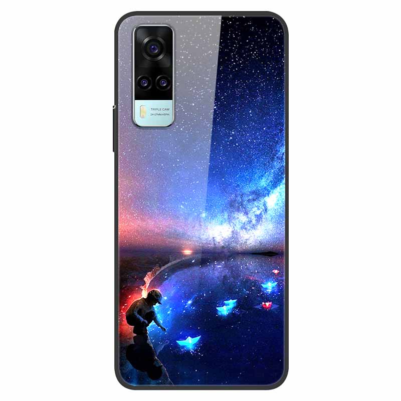 Luxury Cover Case for vivo Y53S 4G Tempered Glass Cover for Vivo Y31 VivoY31 2021 Y51 2020 Phone Case for Vivo V2036 Y53S Coque