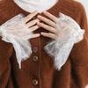 2pairs Mesh Lace Sweater Decorative Sleeves Women Black White Ruffles Elbow Mittens Cuff Detachable Wedding Dress Fake Sleeves