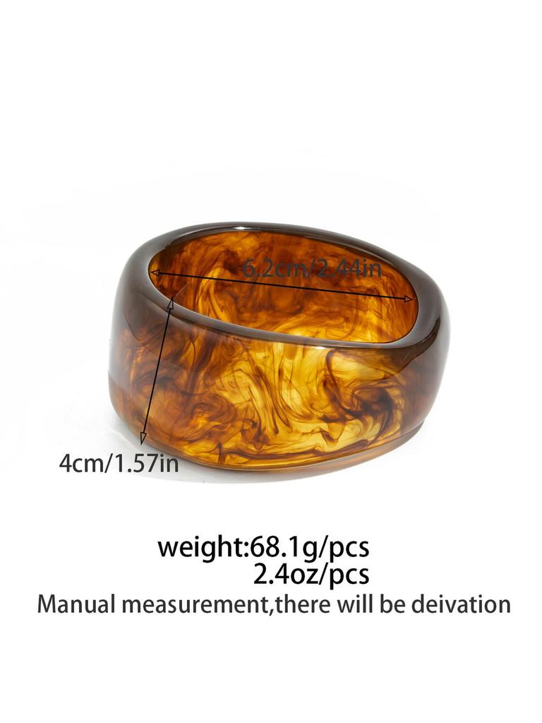 Mote Vintage Gjennomsiktig Resin Chunky Armbånd Geometrisk Uregelmessig Elastisk Bredt Armbånd Armbånd for Kvinner Menn Luksuriøse Estetiske Smykketilbehør