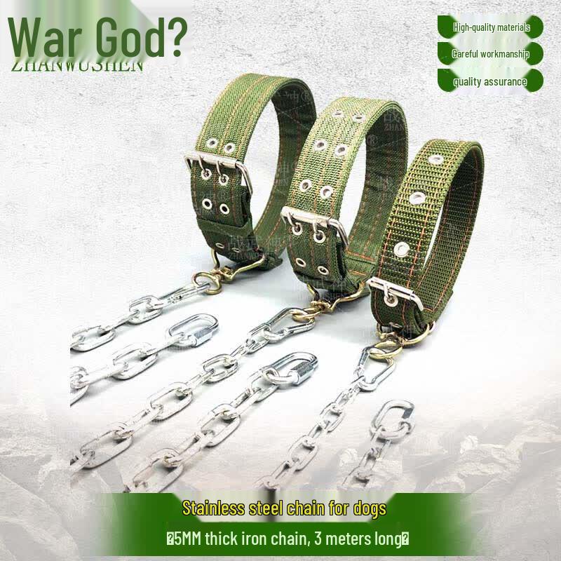 Heavy-Duty Stainless Steel Dog Chain Leash with Collar