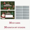 30Pcs Christmas Scratch Off Cards Santa Claus Christmas Tree Party Favors DIY Games Supplies Gift Vouchers