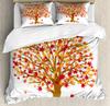 Leaves Duvet Cover Set Fall Season Canadian Maple Leaf Natural Plant Gold King Queen Size for Kid Boy Girl Polyester Bedding Set