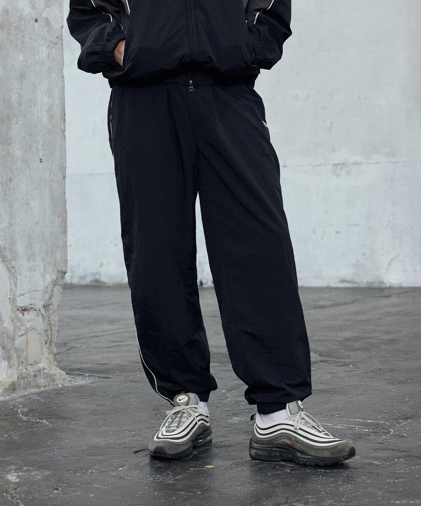 1993STUDIO Symbol Logo Curve Color Block Nylon Pants_Black
