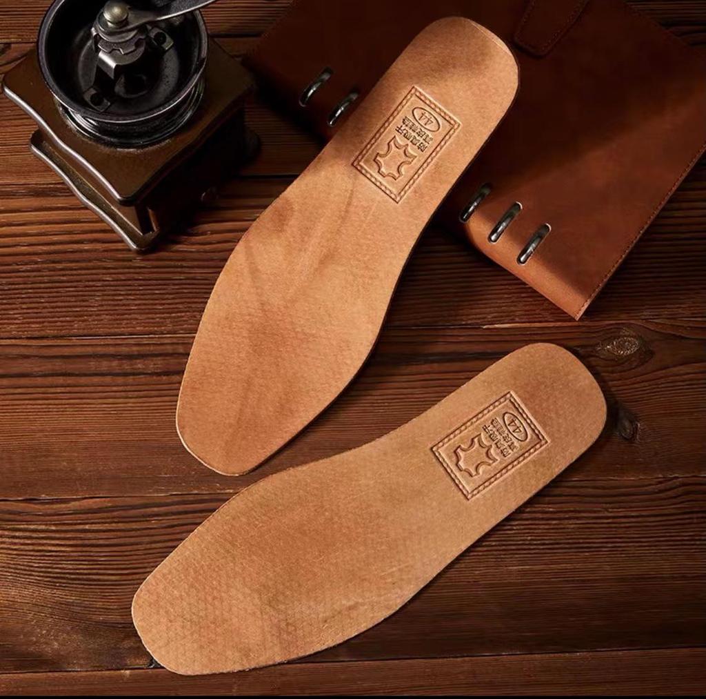 Genuine Leather Breathable Insoles for Men and Women - Sweat-Absorbent, Thickened Cowhide, Pigskin for Sports - Comfortable Summer Shoe Inserts