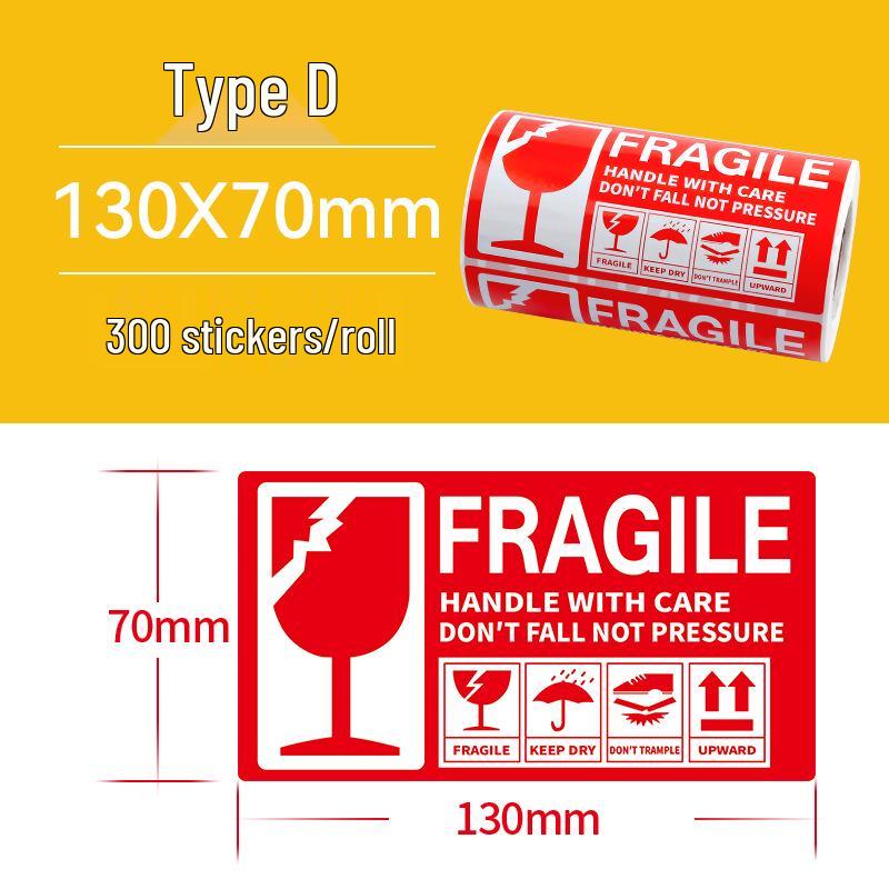 Large Fragile Label - Handle with Care: Do Not Drop, Do Not Press, Express Delivery, Heavy Pressure