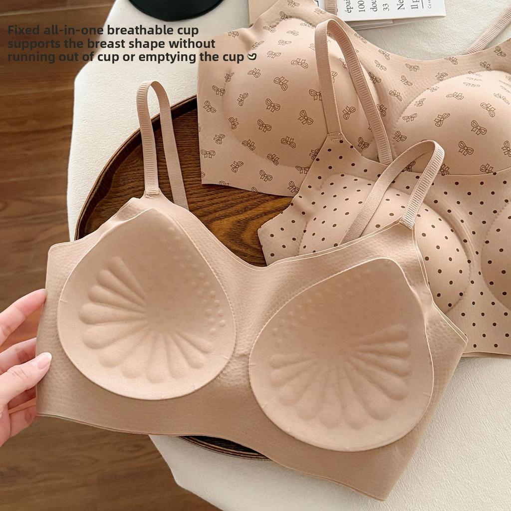 Ladies Spring and Summer Thin New Small Breast Gathers No Steel Ring Anti Light No Trace Beauty Back Underwear