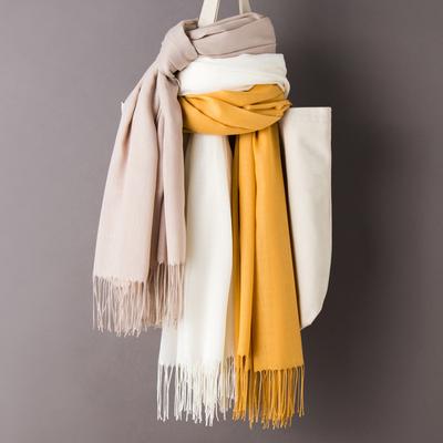 Solid Women Cashmere Scarf Autumn Winter Warm Shawls Wraps Men'S Pashmina Tassels Scarves Female
