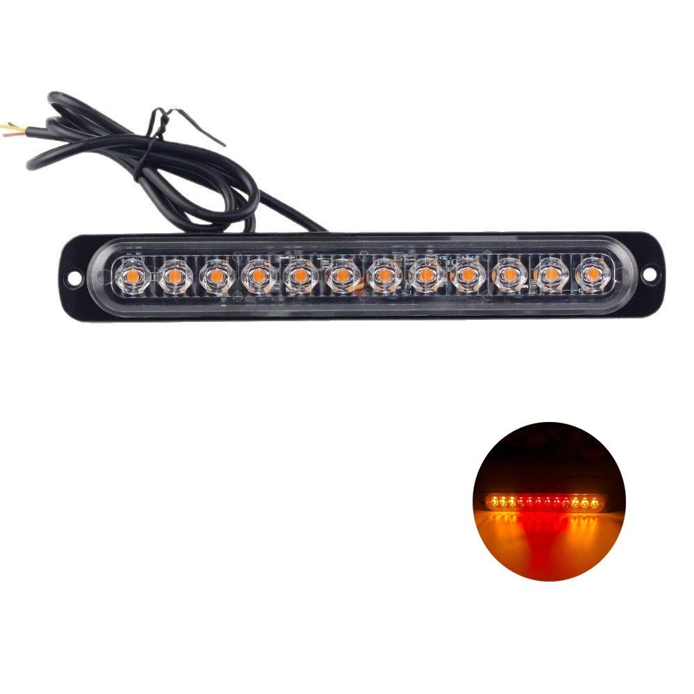 Waterproof 12 LED Stroboscopes Strobe 12-24V Constantly Bright Lights Emergency Flashing Light Side Marker Light Bars