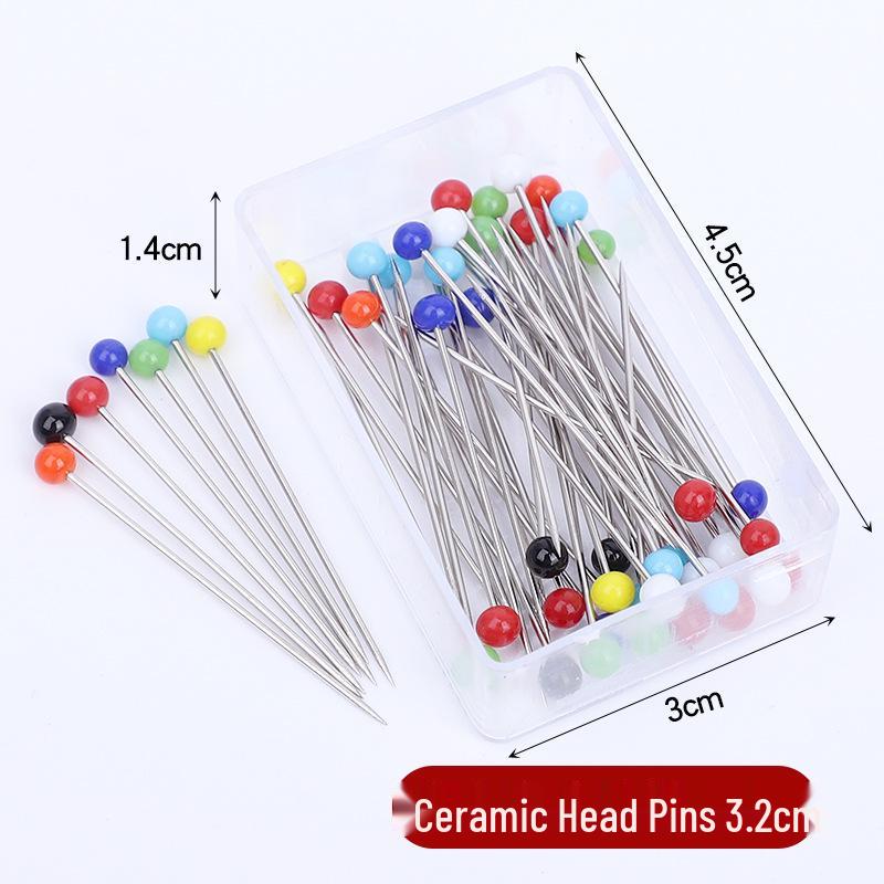 

Черно-белые булавки для позиционирования с жемчужными головками для портновского дела и шитья, нержавеющая сталь