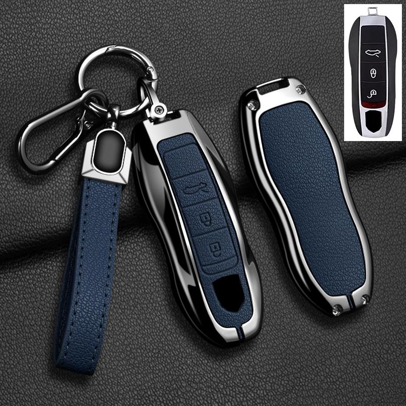 Car Key Case Cover For Porsche Panamera Spyder Carrera Macan Cayman Cayenne 911 970 981 991 Zinc Alloy Car Protector Keychains