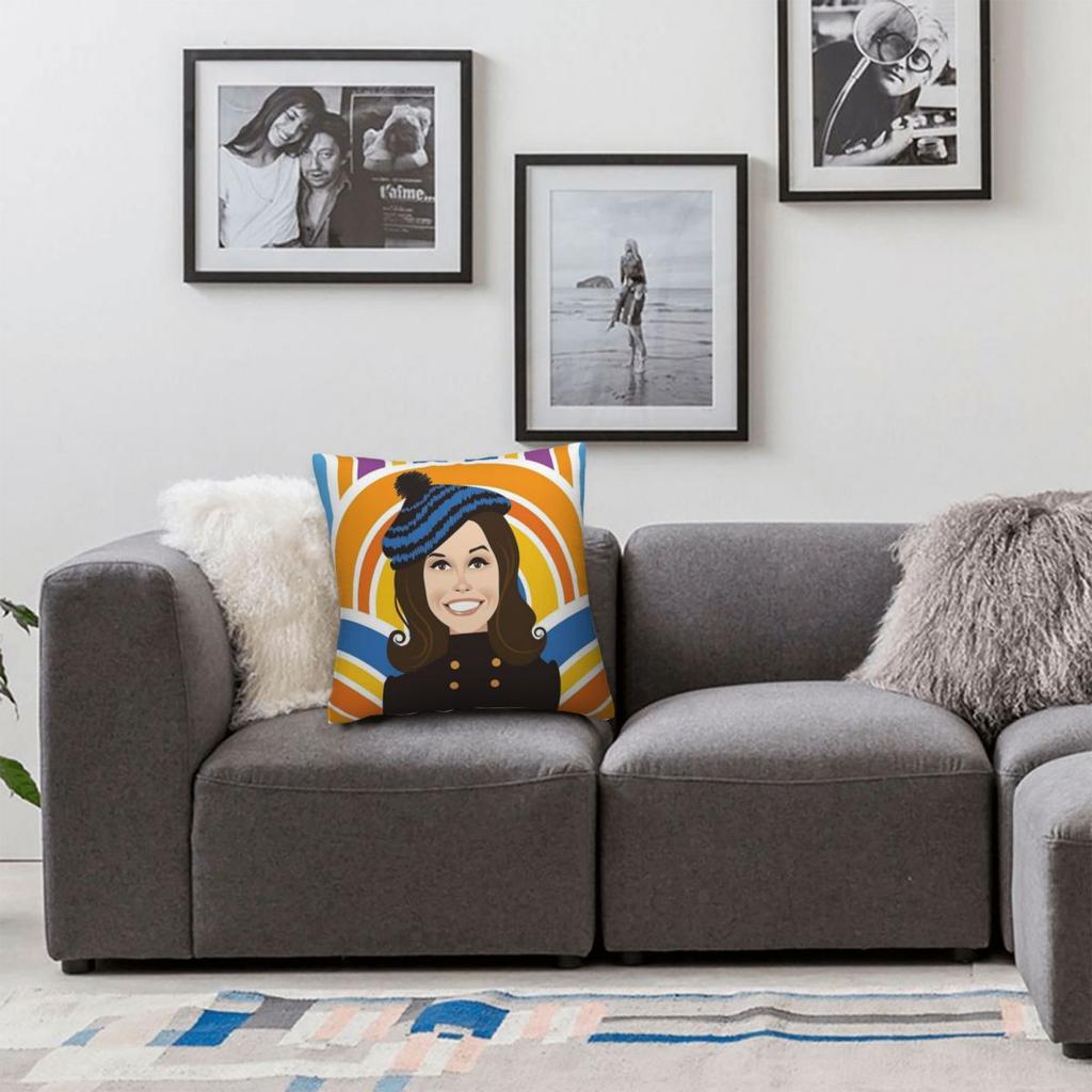 Mary Tyler Moore Square Pillowcase Polyester Linen Velvet Printed Zip Decor Pillow Case Car Cushion Cover