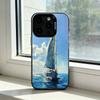 Sailing Ship B-Boat Phone Case For iPhone 17,16,15,14,13,12,11 Plus,Pro Max,XS,Colorful Silver Phone case Funda Cover