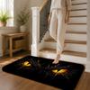 Cartoon Yellow Energy Eye Floor Mat Flannel Rug Non Slip Absorbent Soft Washable For Entryway Hallway Bathroom Kitchen Decor