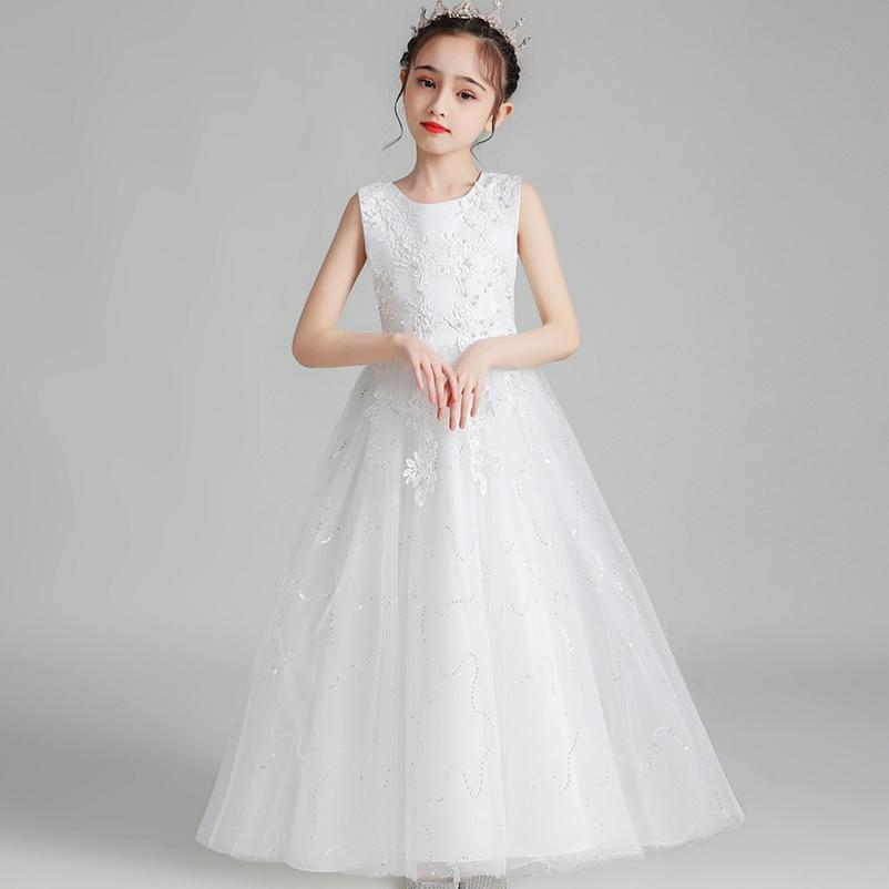 Girls Dress Dress Sleeveless Mesh Performance Host Princess Dress