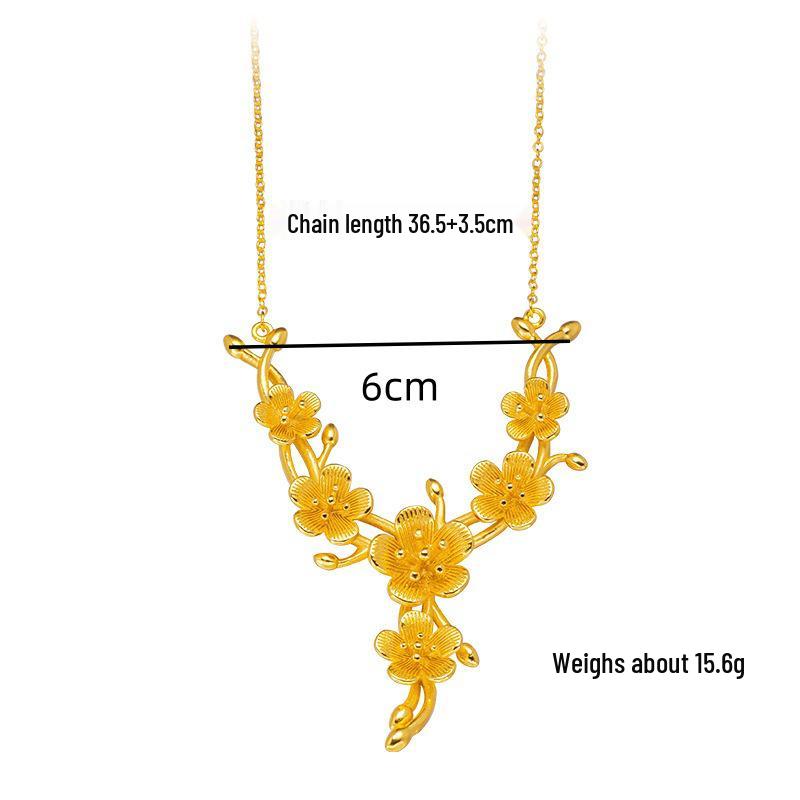 Shajin Blühende Halskette: Damenanhänger aus simuliertem Gold, luxuriöser High-End-Hochzeitschmuck.