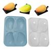 3D Mango Chocolate Mold 4-Cavity Silicone Mousse Mold - Easy Release Mold for Pudding, Jelly, Chocolate ,Cake, DIY Baking Mould
