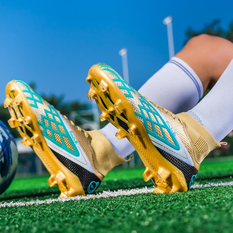 Football Boots Men's Large Size Football Shoes Men's/kids High Top Short Nail Outdoor Non-slip Football Boots