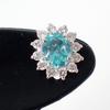 Pt900 Apatite Paraiba Color/Diamond Earrings/j23-4