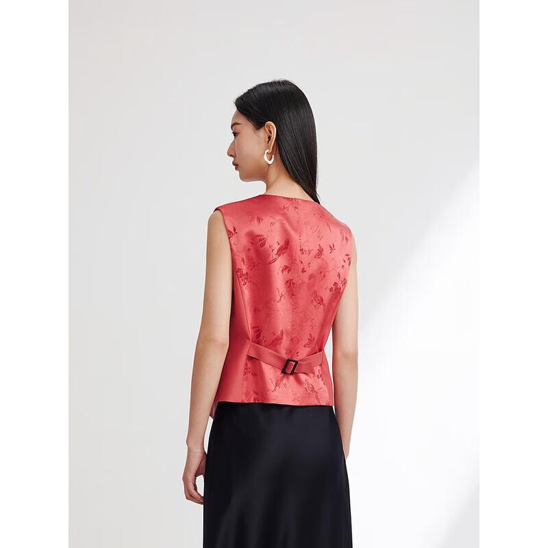 EP YAYING Women's Wool Blend Jacquard Vest
