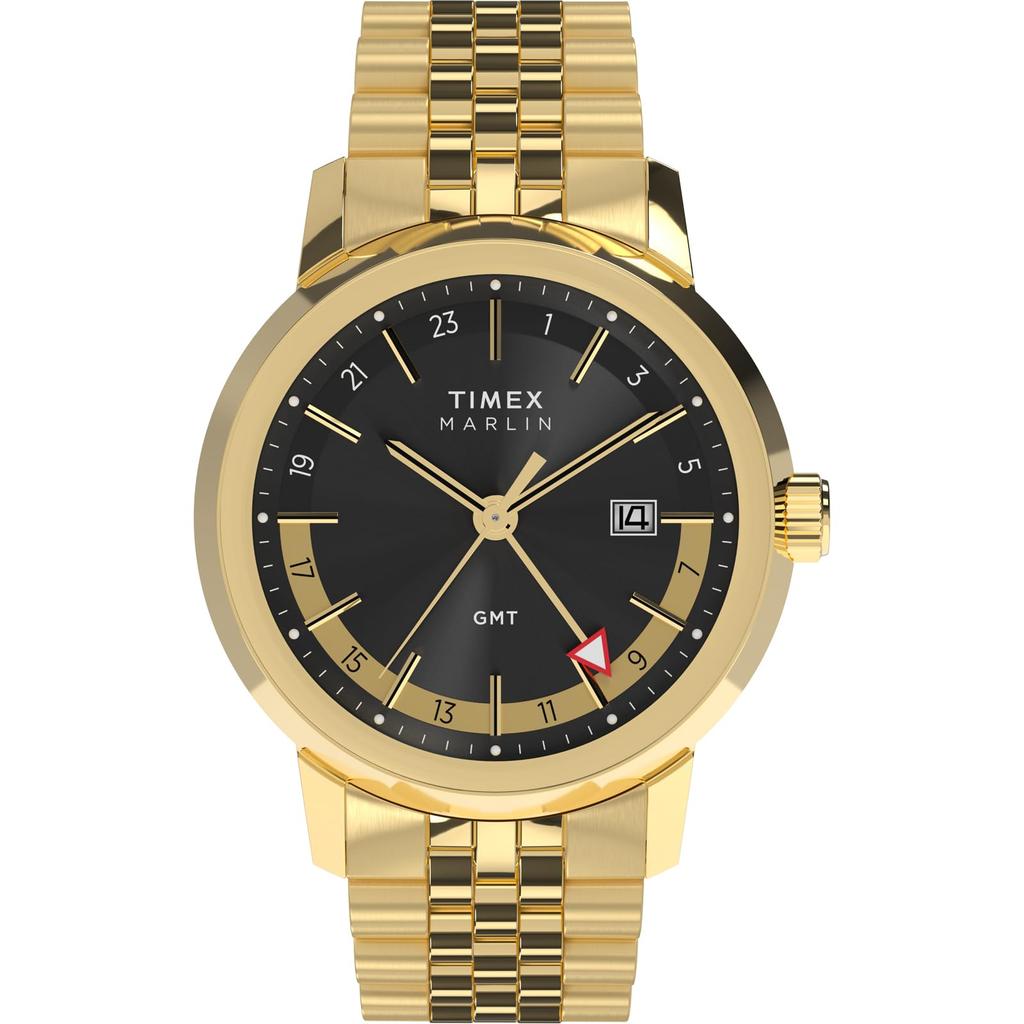 TIMEX Marlin Watch Quartz 5 ATM Water Plastic with Black Dial and Stainless Steel Case Men's TW2Y47700