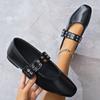 Large size French retro flat shoes women's new temperament Mary Jane retro versatile one-word shoes
